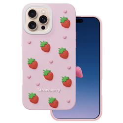 Strawberry case for iPhone 16 Pro 6,3" pink