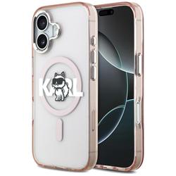 Karl Lagerfeld suojakuori iPhone 17 6,1" IML Choupette Sketch Logo MagSafe vaaleanpunainen
