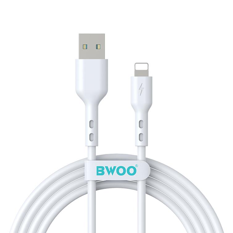 BWOO USB-kaapeli - Lightning 2m 3A valkoinen