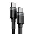 Baseus-kaapeli Cafule PD USB-C - USB-C 2,0 m 5A harmaanmusta 100W