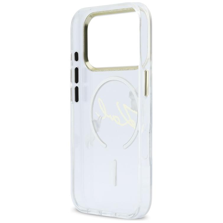 Karl Lagerfeld kotelo iPhone 17 Pro Max 6,9" IML Choupettes Karl Script Logo MagSafe läpinäkyvä