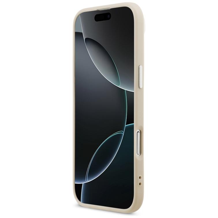 Karl Lagerfeld -kotelo, Magsafe PU -kotelo, jossa Karl&Choupette-päät, nastat, logo ja metalliset kamerapainikkeet iPhone 17:lle, harmaa.
