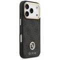 Guess 4G Strass Logo & Big Strap Metal Buttons MagSafe -kotelo iPhone 17 Prolle, musta