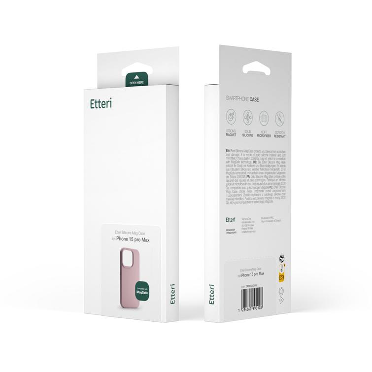 Etteri Silicone Mag kotelo iPhone 15 Pro Max 6,7" vaaleanpunaiselle