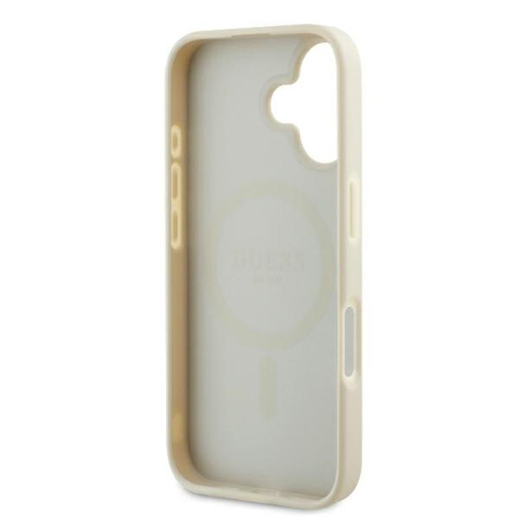 Guess GUHMP16SPGHSMME iPhone 16 beżowy/beige hardcase Grained Ring MagSafe