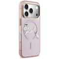 Karl Lagerfeld kotelo iPhone 17 Pro Max 6,9" IML Choupettes Karl Script Logo MagSafe vaaleanpunainen