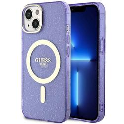 Guess iPhone 14 6,1" GUHMP14SHCMCGU kovakuori, violetti, Magsafe IML Glitter Gold