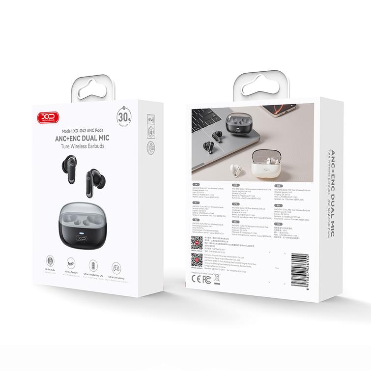 XO Bluetooth-kuulokkeet G42 TWS mustat ANC + ENC