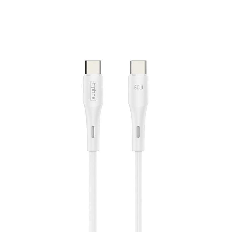 T-PHOX CABLE GENTLE USB-C/USB-C 60W 1M WHITE