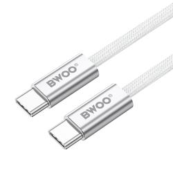 BWOO 240W punottu kaapeli USB-C - USB-C BO-X317C-C 1m valkoinen
