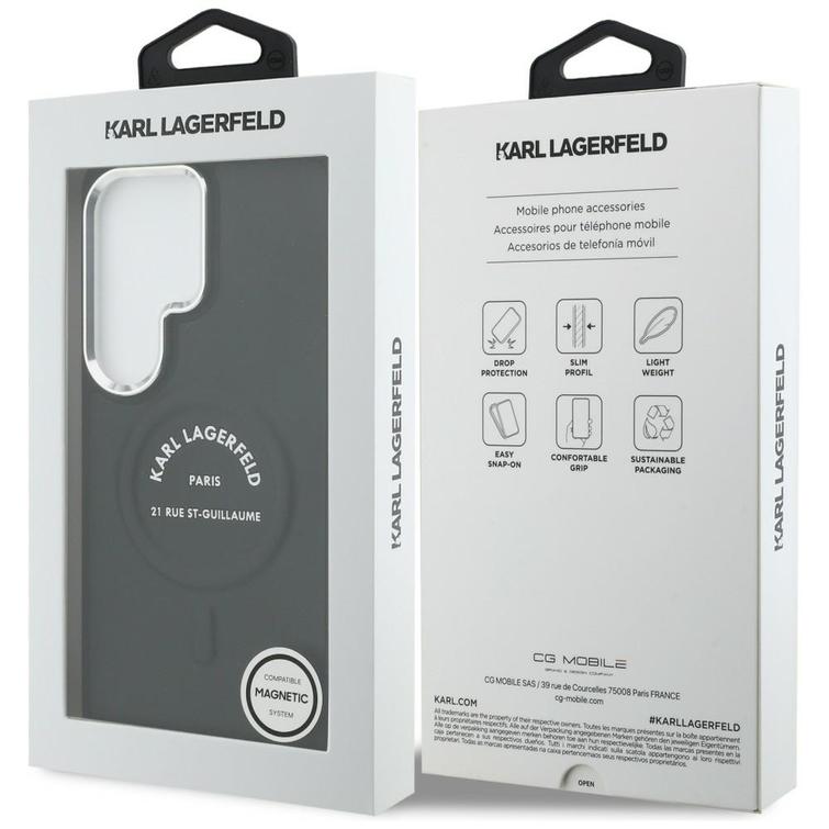 Karl Lagerfeld case Embossed Ring RSG Logo MagSafe for Samsung Galaxy S26 Ultra black
