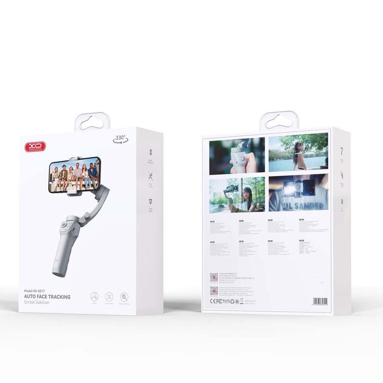 XO gimbal selfiekeppi Bluetooth-jalusta SS17 harmaa
