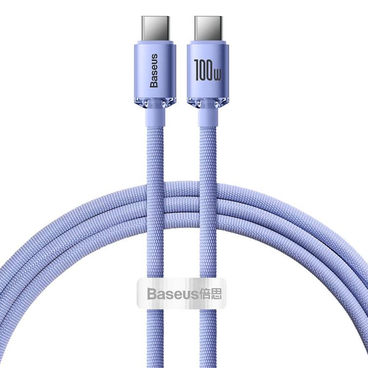 Baseus-kaapeli Crystal Shine USB-C - USB-C 1,2 m 100W violetti