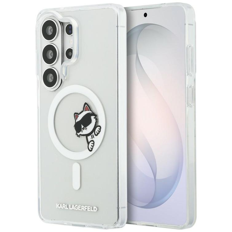 Karl Lagerfeld case IML Peekaboo Choupette MagSafe for Samsung Galaxy S26 Ultra transparent