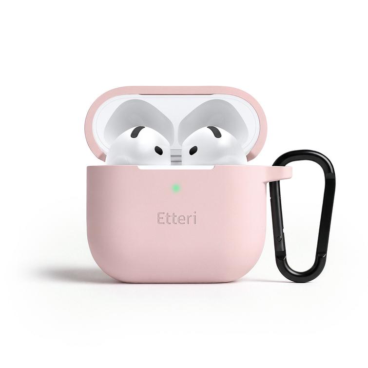 Etteri-silikonikotelo AirPods 4:lle vaaleanpunainen