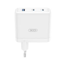 XO-sein&auml;laturi CE35 PD 100W 2x USB-C 1x USB valkoinen