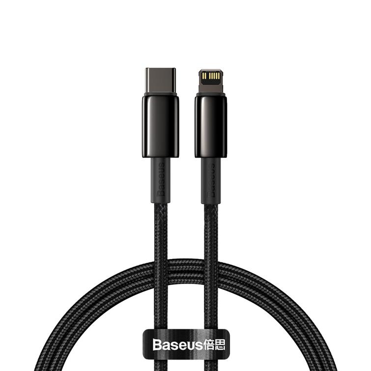 Baseus-kaapeli Tungsten PD USB-C - Lightning 1,0 m musta 20W