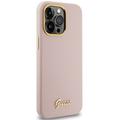 Guess iPhone 15 Pro 6,1" suojakuori GUHCP15LSMBSLP pinkki HC SILICONE SCRIPT METAL LOGO & FRAME
