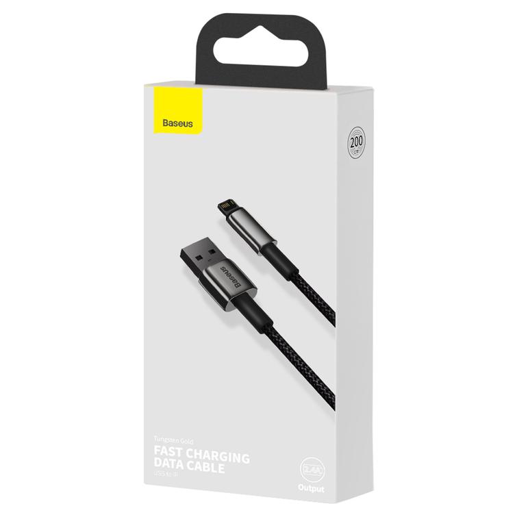 Baseus-kaapeli Volframi USB - Lightning 2,0m 2,4A musta