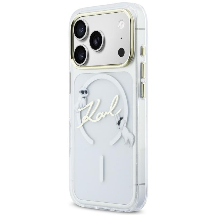Karl Lagerfeld kotelo iPhone 17 Pro Max 6,9" IML Choupettes Karl Script Logo MagSafe läpinäkyvä