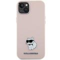 Karl Lagerfeld -suojakuori iPhone 15 Plus 6,7" KLHCP15MSMHCNPP pinkki HC SILICONE C METAL PIN
