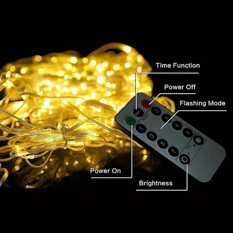 LED CURTAIN (100 LED LAMPS) 3Mx1M WARM WHITE