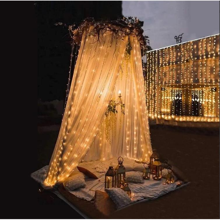 LED CURTAIN (100 LED LAMPS) 3Mx1M WITHOUT PENDANT WARM WHITE
