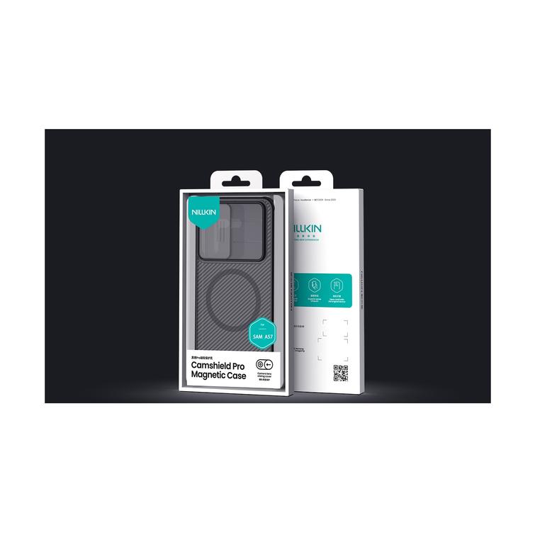 Nillkin CamShield Pro Magnetic Case Samsung Galaxy A57 5G:lle, l&auml;pin&auml;kyv&auml; musta
