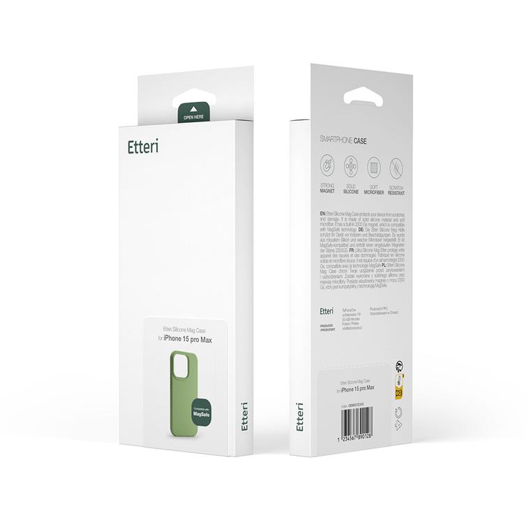 Etteri Silicone Mag kotelo iPhone 16 6,1" vaaleanvihre&auml;lle