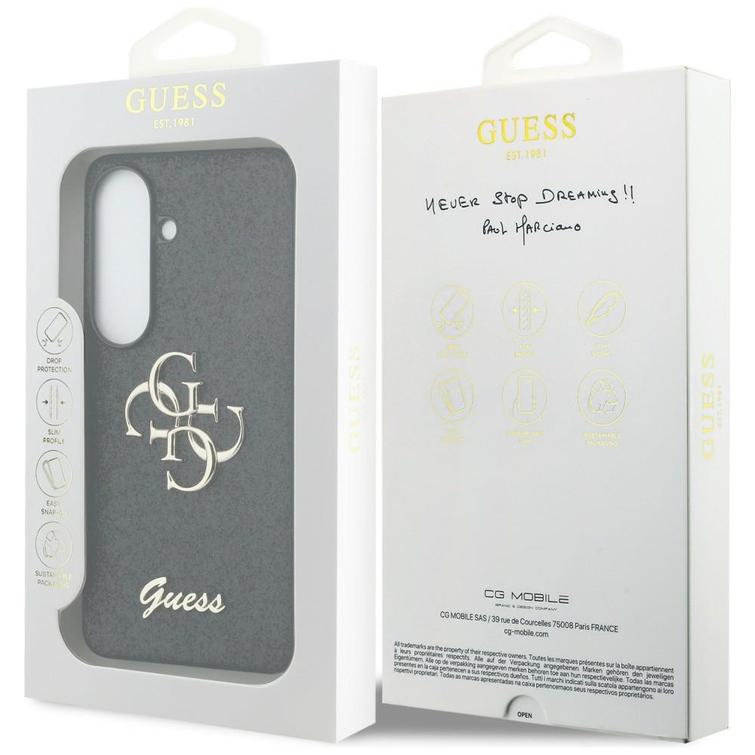 Guess case Fixed Glitter Big 4G Metal Logo for Samsung Galaxy S26 black