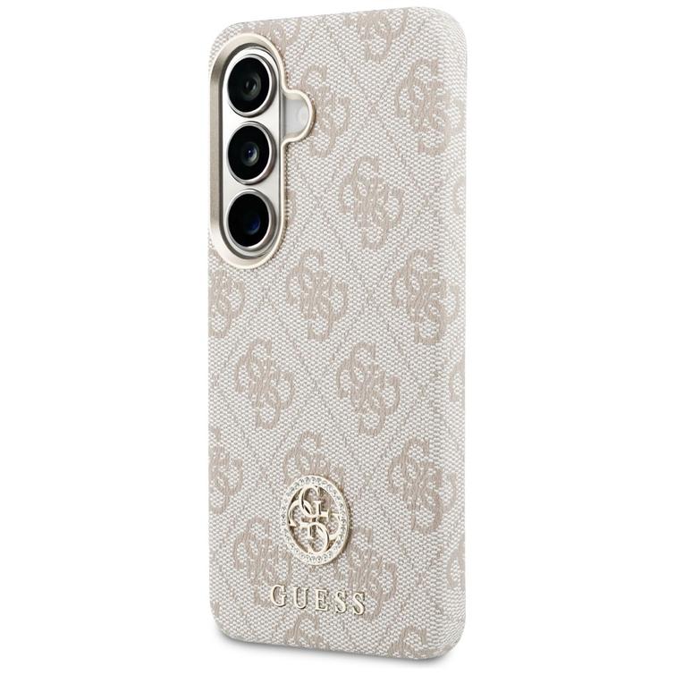 Guess case 4G Rhinestone Round Logo MagSafe for Samsung Galaxy S26 pink