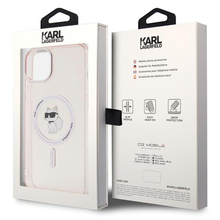 Karl Lagerfeld -suojakuori iPhone 15 Plus 6,7":lle KLHMP15MHFCCNOP pinkki HC Magsafe IML C