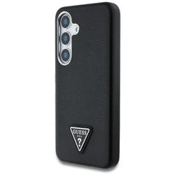 Etui Guess Grained Triangle Logo MagSafe do Samsung Galaxy S25 czarny