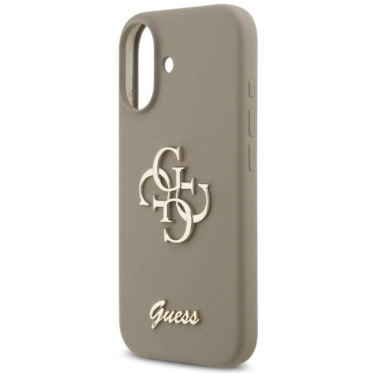 Guess Silicone Big 4G Script case for iPhone 17 brown