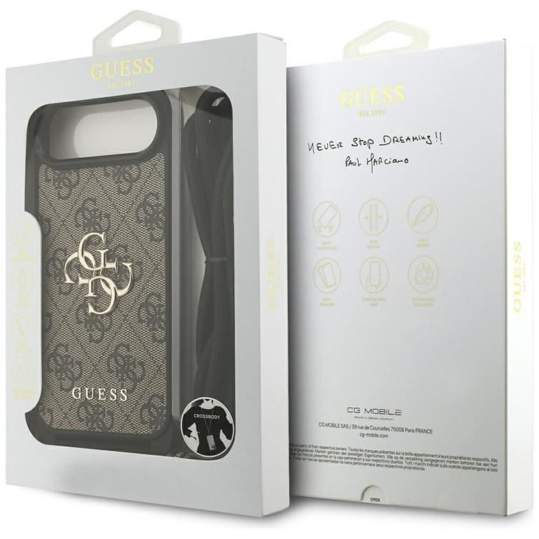 Guess 4G Big Logo Cord Stap -olkalaukku iPhone Airille, ruskea