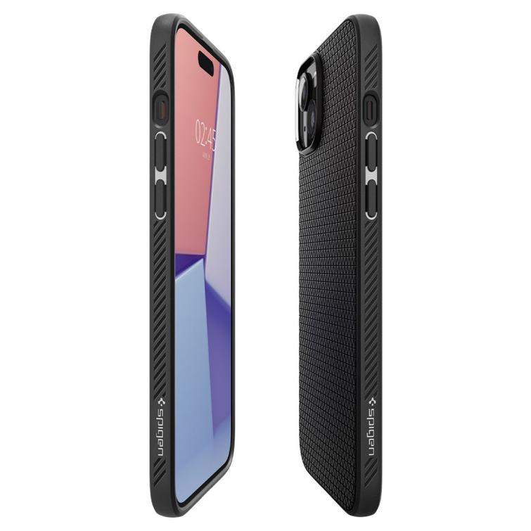 Spigen Liquid Air -suojakuori iPhone 15 6,1":lle mattamusta