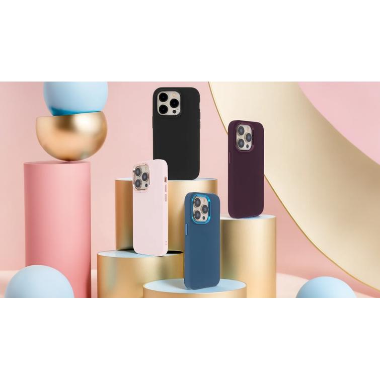 Satin Elegant -suojakuori iPhone 13 6,1":lle, viininpunainen