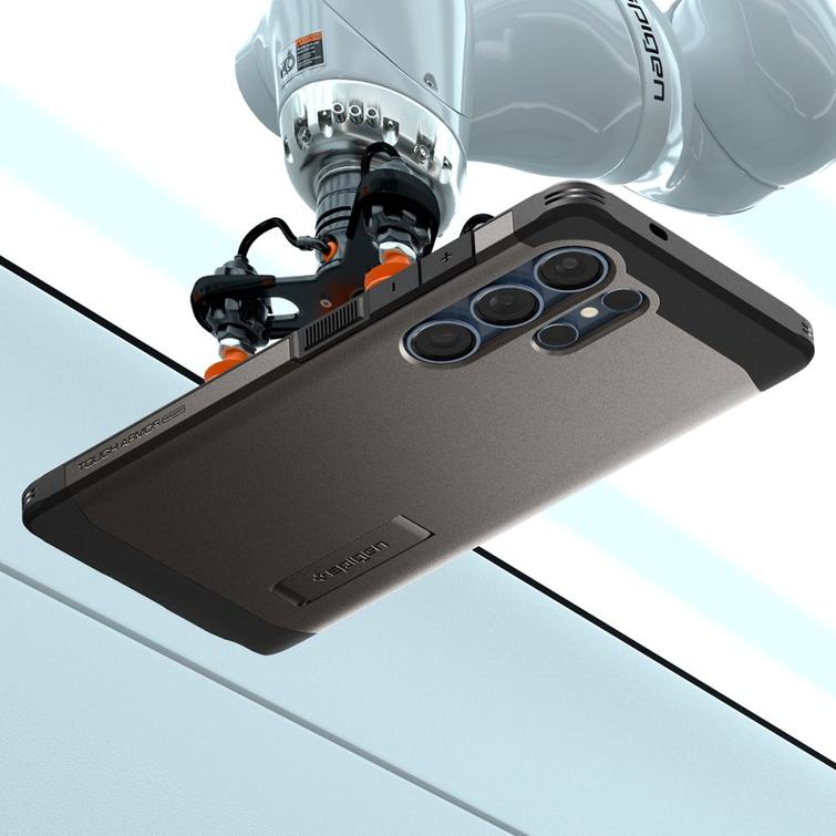Spigen Tough Armor MagSafe -suojakuori Samsung Galaxy S25 Ultralle, asemetallin värinen