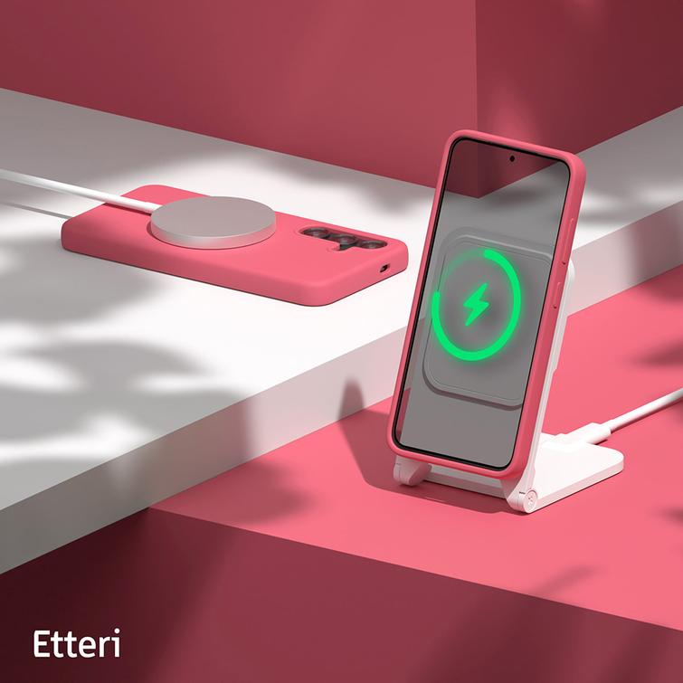 Etteri Silicone Mag kotelo Samsung Galaxy S25 Edge vadelmalle