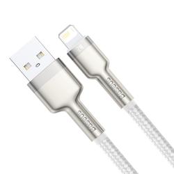 Baseus Cafule Metal USB-Lightning-kaapeli 1,0 m 2,4A valkoinen
