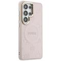 Guess case Saffiano Peony Embossed Ring MagSafe for Samsung Galaxy S26 Ultra pink