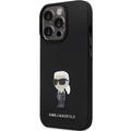 Karl Lagerfeld -suojakuori iPhone 14 Pro 6,1" KLHCP14LSMHKNPK musta HC silikoni Ikonik Metal Pin