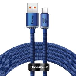 Baseus-kaapeli Crystal Shine USB - USB-C 2,0 m 100W sininen