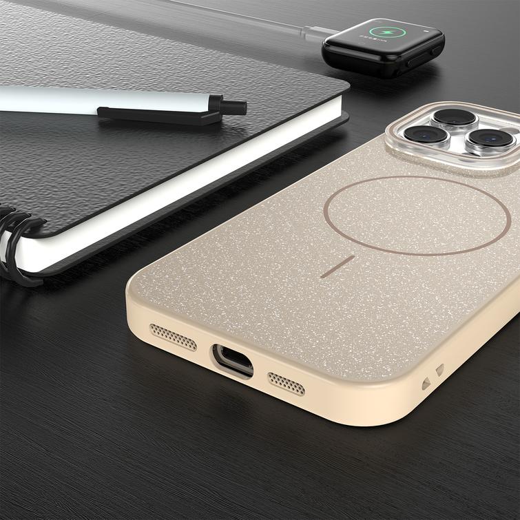 Glitter Thin Mag -suojakuori iPhone 16 Pro Maxille 6,9" ruskea