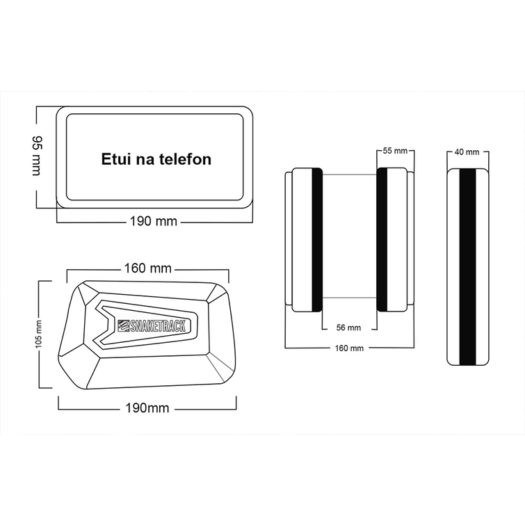 Snake Track -pyörän runkoon tarkoitettu tuplalaukku