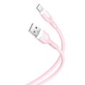 XO-kaapeli NB212 USB - USB-C 1,0 m 2,1A pinkki