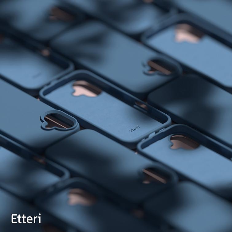 Etteri-silikonikotelo iPhone 16 6,1" -puhelimelle, tummansininen