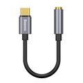 Baseus-sovitin L54 USB-C - 3,5 mm liit&auml;nt&auml;, tummanharmaa