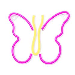 Neon LED-valo BUTTERFLY pinkki NNE03 Neolia