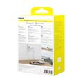 Baseus Palm Fast Charger Wall Charger 30W USB-C USB-A EU Moon White